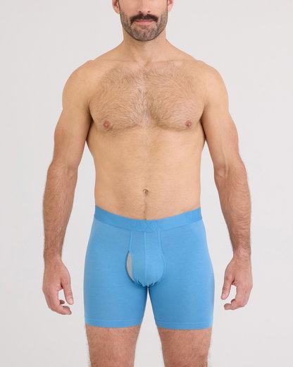 SAXX Boxershorts Droptemp Cooling Cotton Boxer Brief Fly hellblau Herren - 1 Stück